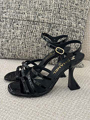 Colestore  Chanel Sandals Patent calfskin, black  - 6