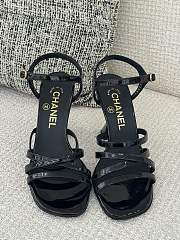Colestore  Chanel Sandals Patent calfskin, black  - 4