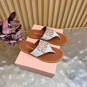 Colestore Miu Miu Canvas and leather thong sandals Beige/Brandy - 1