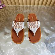 Colestore Miu Miu Canvas and leather thong sandals Beige/Brandy - 4
