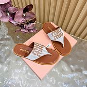 Colestore Miu Miu Canvas and leather thong sandals Beige/Brandy - 2