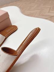 Colestore Miu Miu Canvas and leather slides Beige/Brandy - 5