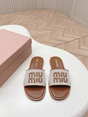 Colestore Miu Miu Canvas and leather slides Beige/Brandy - 4