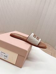 Colestore Miu Miu Canvas and leather slides Beige/Brandy - 3
