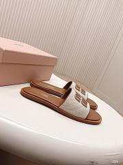 Colestore Miu Miu Canvas and leather slides Beige/Brandy - 2