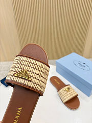 Colestore Prada Leather and Crochet slides Beige - 5