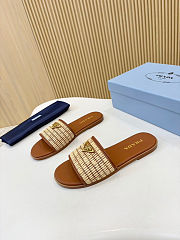 Colestore Prada Leather and Crochet slides Beige - 3