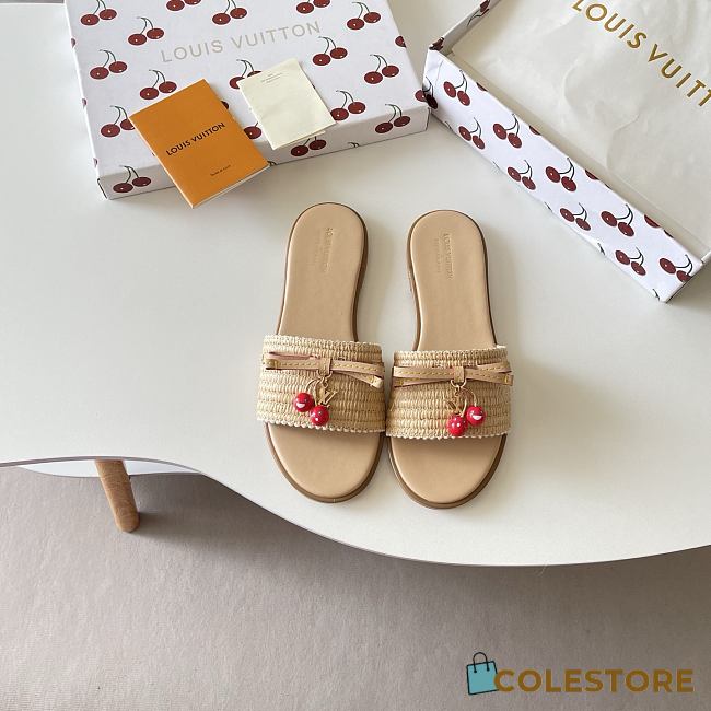 Colestore Louis Vuitton LV x TM Chinelo Lily Beige Raffia - 1