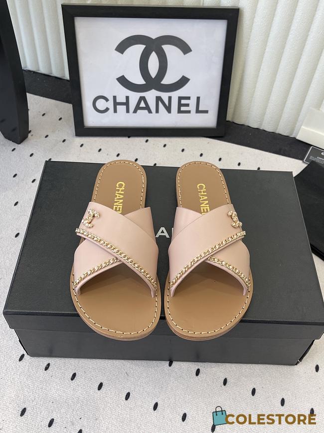 Colestore  Chanel Mules Calfskin, light beige - 1