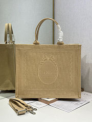 Colestore  Dior Large Dior Book Tote with Strap Beige Dior Oblique Washed Embroidery and Dior Médaillon (42×35×18.5cm) - 1