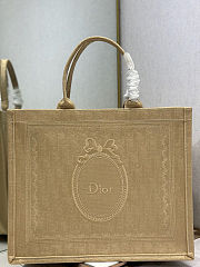 Colestore  Dior Large Dior Book Tote with Strap Beige Dior Oblique Washed Embroidery and Dior Médaillon (42×35×18.5cm) - 6