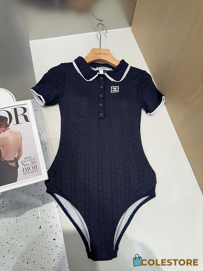 Colestore Chanel Knit Bodysuit Navy - 1