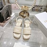 Colestore Dior Dentelle Wedge Sandal Trench Dior Oblique Embroidered Cotton and White Lace - 1