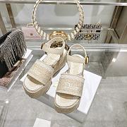 Colestore Dior Dentelle Wedge Sandal Trench Dior Oblique Embroidered Cotton and White Lace - 3