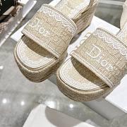 Colestore Dior Dentelle Wedge Sandal Trench Dior Oblique Embroidered Cotton and White Lace - 6