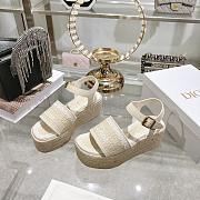 Colestore Dior Dentelle Wedge Sandal Trench Dior Oblique Embroidered Cotton and White Lace - 5