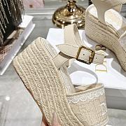 Colestore Dior Dentelle Wedge Sandal Trench Dior Oblique Embroidered Cotton and White Lace - 2