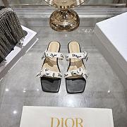 Colestore Dior J'Adior Sandal with Straps White Embroidered Cotton and Black Lambskin - 1