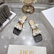 Colestore Dior J'Adior Sandal with Straps White Embroidered Cotton and Black Lambskin - 3