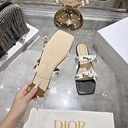 Colestore Dior J'Adior Sandal with Straps White Embroidered Cotton and Black Lambskin - 2