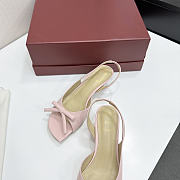Colestore Dior Bow Heeled Slingback Sandal Soupir Pink Lambskin 4cm - 5