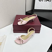 Colestore Dior Bow Heeled Slingback Sandal Soupir Pink Lambskin 4cm - 4