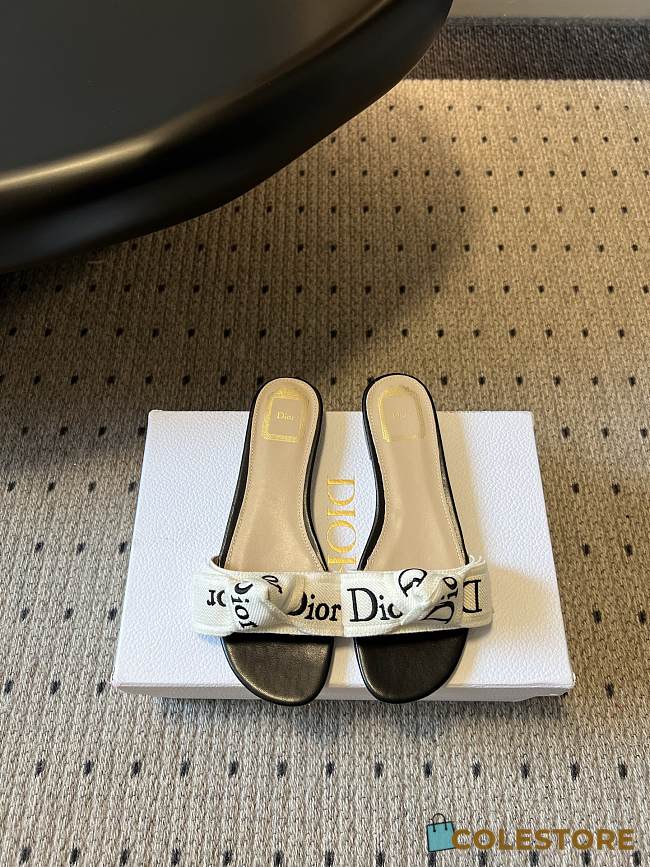 Colestore Dior J'Adior Slide Black Embroidered Cotton - 1