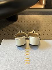 Colestore Dior J'Adior Heeled Slide Ivory Embroidered Cotton  3.5 cm - 6