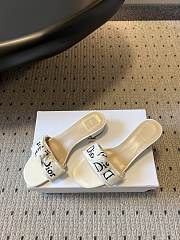 Colestore Dior J'Adior Heeled Slide Ivory Embroidered Cotton  3.5 cm - 4
