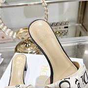 Colestore Dior J'Adior Heeled Slide Black Embroidered Cotton 3.5cm - 6
