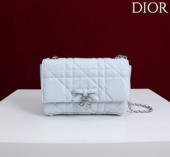 Colestore Dior My Tender Dior Top Handle Mini Bag Ice Blue Macrocannage Lambskin 21 x 11.5 x 7 cm