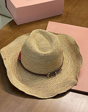 Colestore Miu Miu Raffia hat Beige/Burgundy - 6