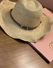 Colestore Miu Miu Raffia hat Beige/Burgundy - 3