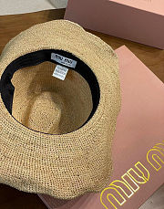 Colestore Miu Miu Raffia hat Beige/Burgundy - 2