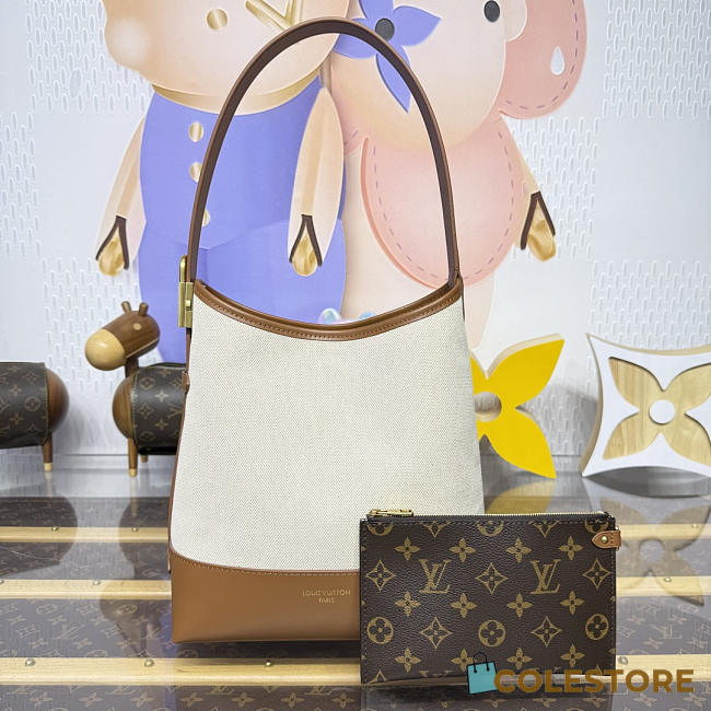 Colestore Louis Vuitton Low Key Hobo PM in natural canvas and cognac cowhide 24 x 28 x 16 cm - 1