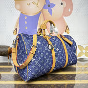Colestore Louis Vuitton Keepall Bandoulière 50 Blue Monogram Denim Flowers 50 x 29 x 23 cm - 5