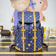 Colestore  Louis Vuitton Christopher MM Monogram Heritage Blue Monogram Flowers Denim 38 x 44 x 12.5 cm - 1