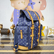 Colestore  Louis Vuitton Christopher MM Monogram Heritage Blue Monogram Flowers Denim 38 x 44 x 12.5 cm - 6