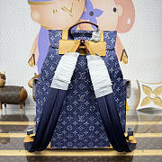 Colestore  Louis Vuitton Christopher MM Monogram Heritage Blue Monogram Flowers Denim 38 x 44 x 12.5 cm - 2