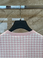 Colestore Dior Dioriviera Short-Sleeved Top featuring a Vichy motif and a black grosgrain bow Pink - 4