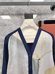 Colestore Loro Piana Libeccio Cardigan  Silk Blue Navy/Ivory Sky - 3