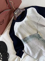 Colestore Loro Piana Libeccio Top  Silk Blue Navy/Ivory Sky - 5