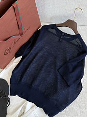 Colestore Loro Piana Libeccio Top  Silk Blue Navy/Ivory Sky - 3