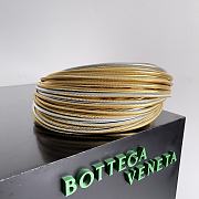 Colestore Bottega Veneta Tubular Laminated Lambskin Mini Jodie Gold Silver 23x28x8cm - 3