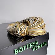 Colestore Bottega Veneta Tubular Laminated Lambskin Mini Jodie Gold Silver 23x28x8cm - 6