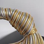 Colestore Bottega Veneta Tubular Laminated Lambskin Mini Jodie Gold Silver 23x28x8cm - 2