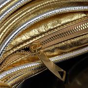 Colestore Bottega Veneta Tubular Laminated Lambskin Mini Jodie Gold Silver 23x28x8cm - 5