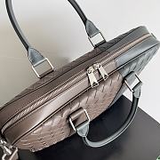 Colestore Bottega Veneta Intrecciato Leather Briefcase in a Brown and Grey Woven 40x31x6cm - 3
