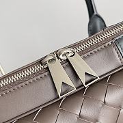 Colestore Bottega Veneta Intrecciato Leather Briefcase in a Brown and Grey Woven 40x31x6cm - 2