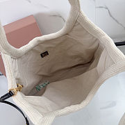 Colestore Miu Miu Ivy raffia-effect woven tote bag Chalk White/Black 35 x 40 cm - 5
